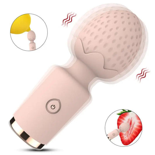Strawberry Mini 10 Function Rechargeable Wand Fizzglow