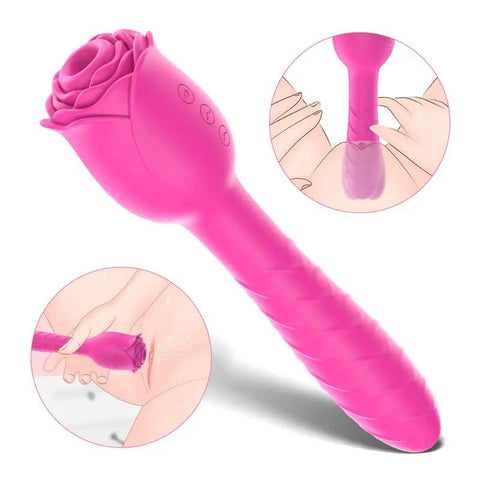 Dual Ended Clitoral Rose Vibrator  Fizzglow