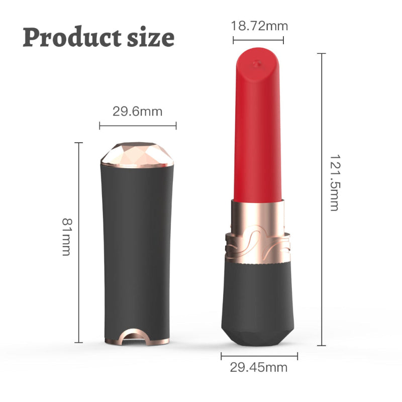 Women Double Stimulation Lipstick Vibrator product size