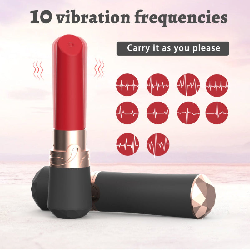 Women Double Stimulation Lipstick Vibrator 10 vibration frequencies