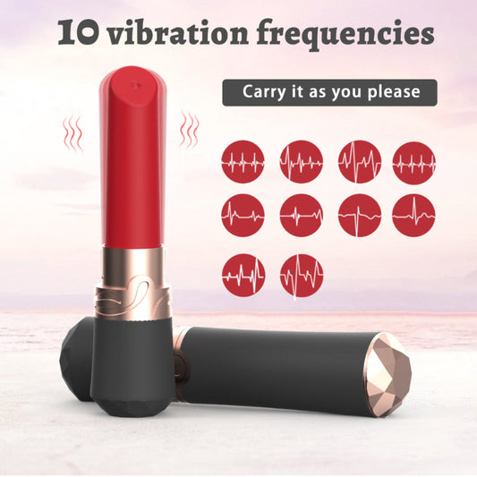 Women Double Stimulation Lipstick Vibrator 10 vibration frequencies